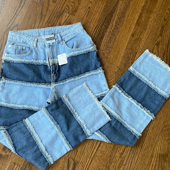 The Ragged Priest x Free People Stripe Panel Dad Jeans - Picture 12 of 12